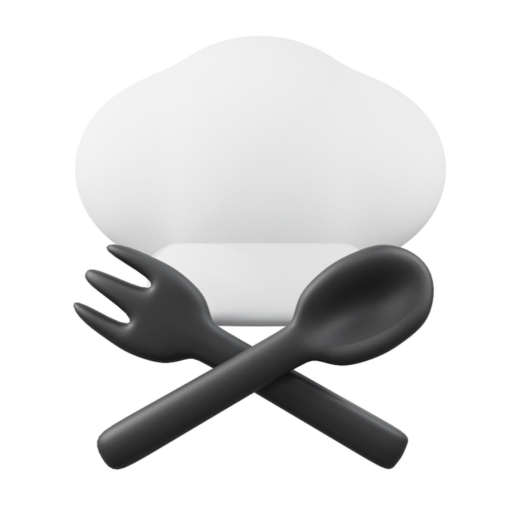 PSD icona 3d utensili da cucina icona minimal chef