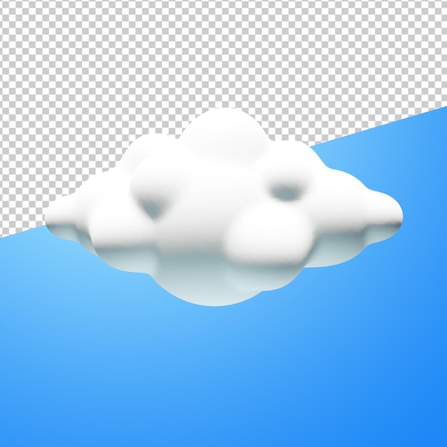 Icona a forma di nuvola con rendering 3D