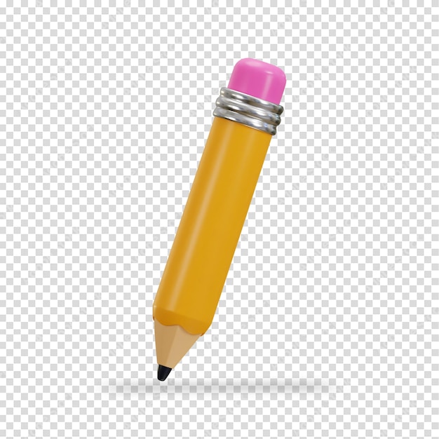 icona a matita illustrazione vettoriale di rendering 3D