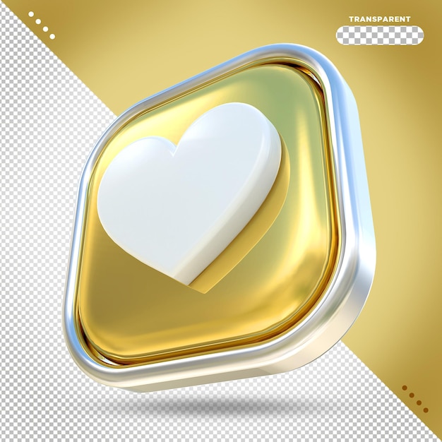 icona amore oro 3D facebook