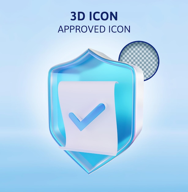 icona approvata 3d rendering illustrazione