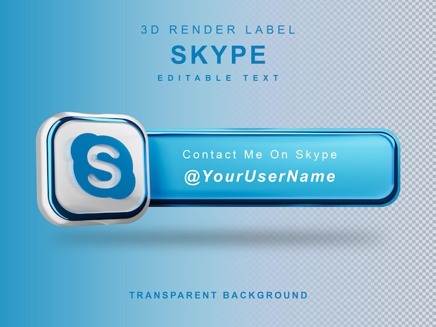 icona banner rendering 3d seguimi etichetta skype isolata