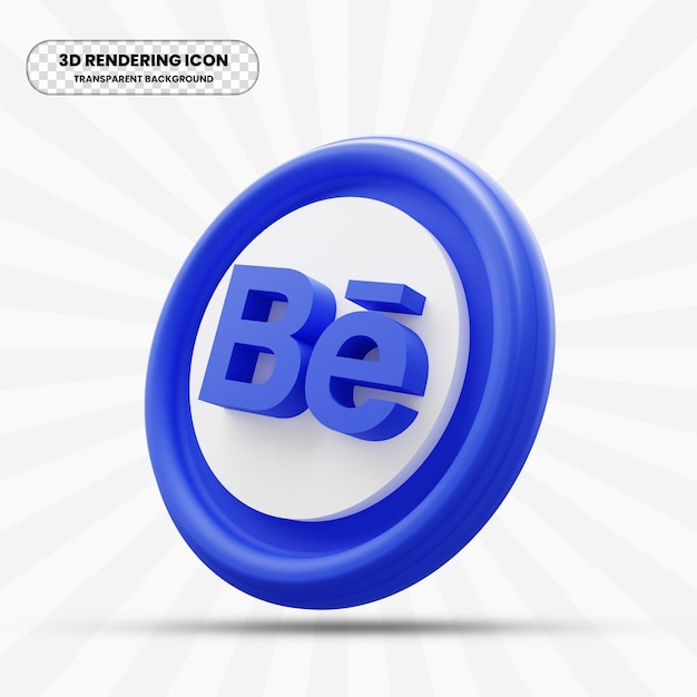 Icona Behance nel rendering 3d