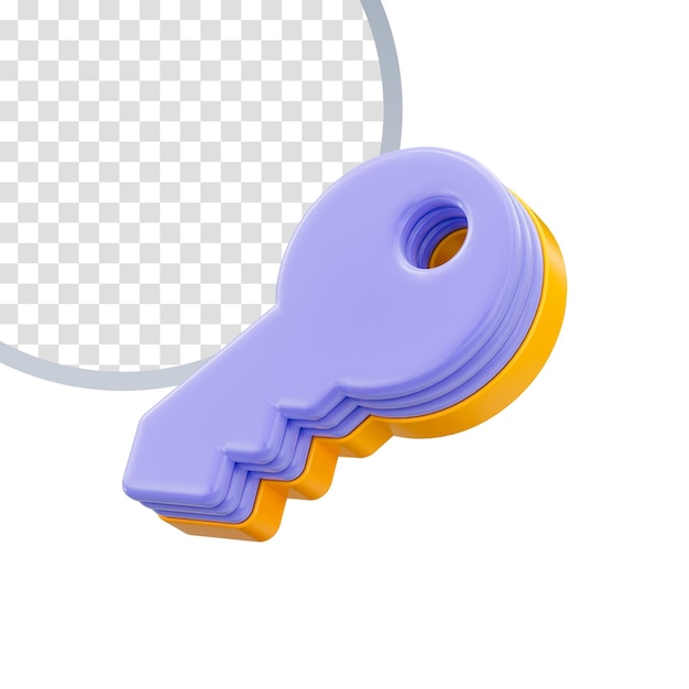 icona chiave concetto di rendering 3d su sfondo bianco