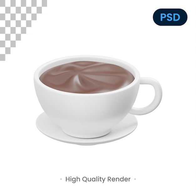 Icona Cioccolata Calda 3D Premium Psd