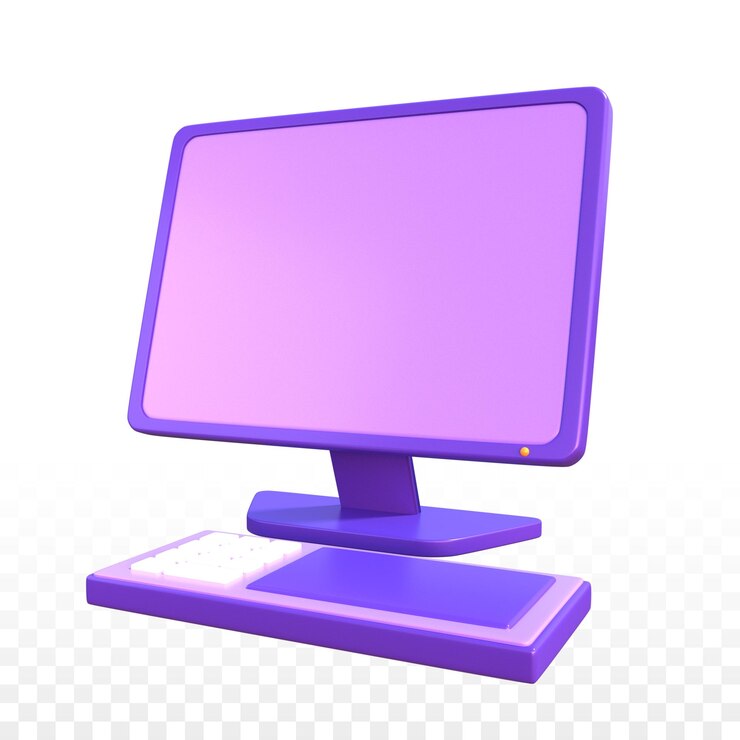 PSD icona computer 3d con sfondo trasparente