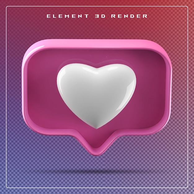 icona d'amore 3D rosa