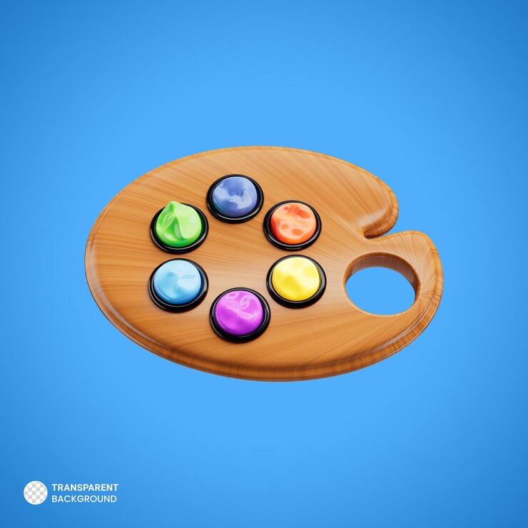 PSD icona dei campioni della tavolozza dei colori illustrazione di rendering 3d isolata