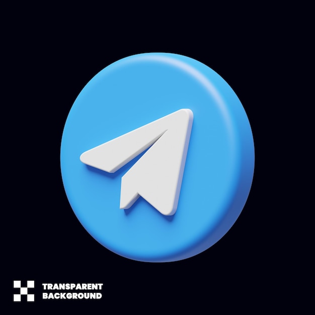 Icona dei social media di Telegram nel rendering 3D