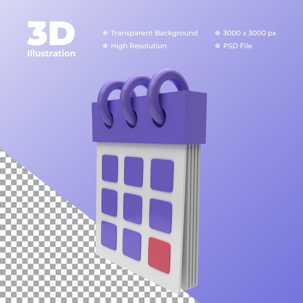 Icona del calendario 3D