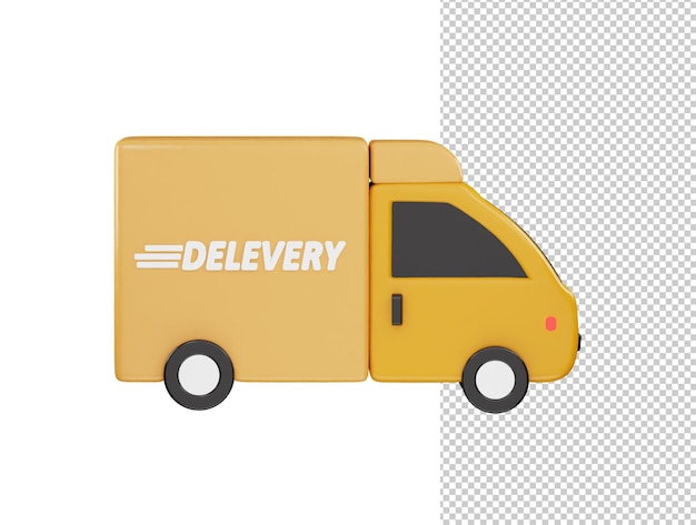 icona del camion di consegna illustrazione vettoriale di rendering 3d