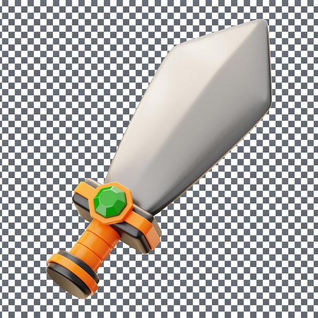 Icona del coltello PSD 3D su sfondo isolato e trasparente
