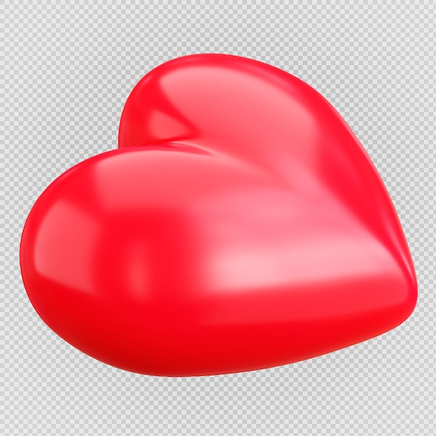 Icona del cuore rosso 3d