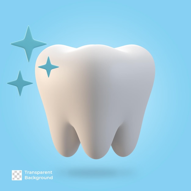 Icona del dente 3d isolata