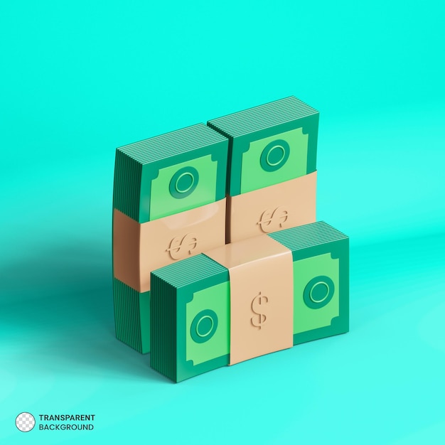 Icona del dollaro e della moneta d'oro Illustrazione di rendering 3d isolata
