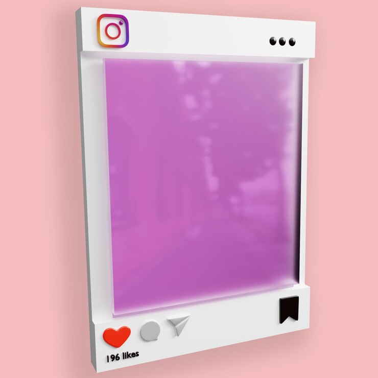 icona del feed instagram foto 3d
