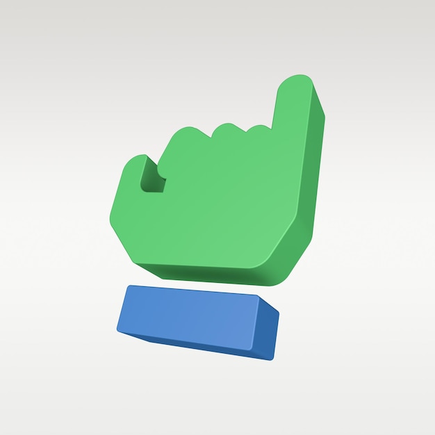 Icona del gesto della mano di rendering 3D - simbolo