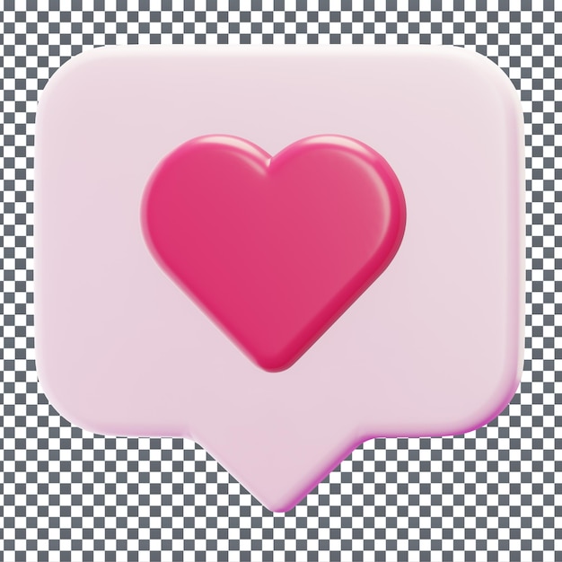 Icona del giorno di San Valentino PSD 3D su sfondo isolato e trasparente