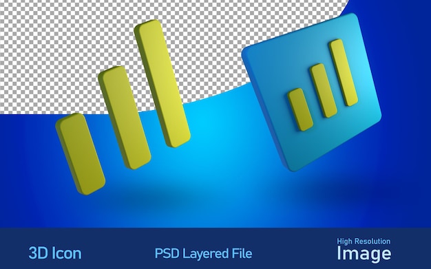 Icona del grafico 3D nel file PSD Layered