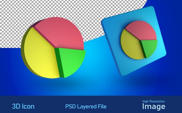 Icona del grafico aziendale 3D nel file PSD
