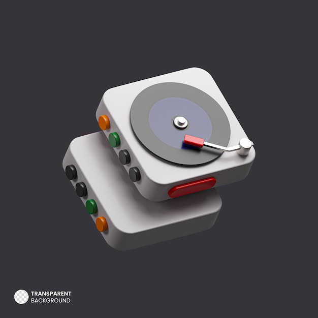 Icona del lettore cd vintage 3d isolato