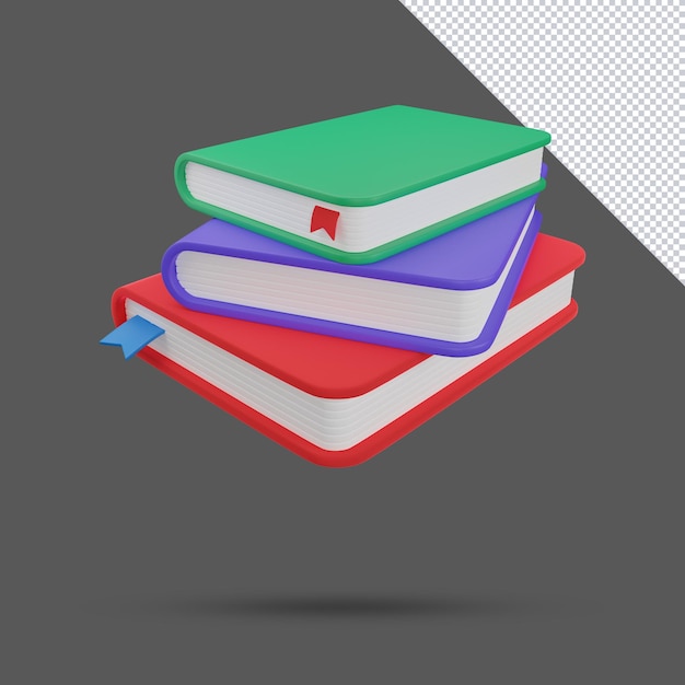 icona del libro 3D isolato su sfondo trasparente. illustrazione di rendering 3d.