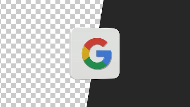 Icona del logo quadrato grigio 3d di Google.