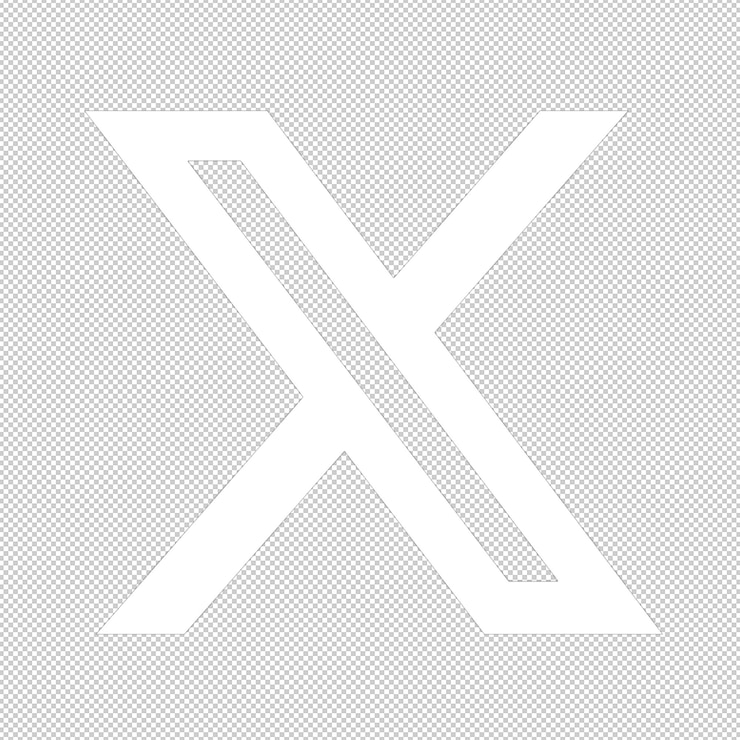 PSD icona del logo twitter x bianco trasparente