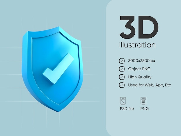 Icona del lucchetto blu PSD isolata illustrazione di rendering 3d