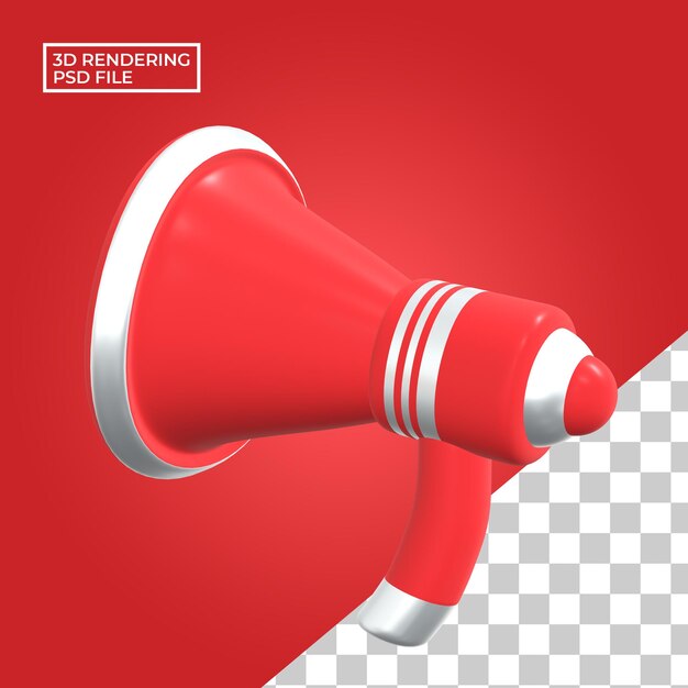 Icona del megafono rendering 3d Psd Premium