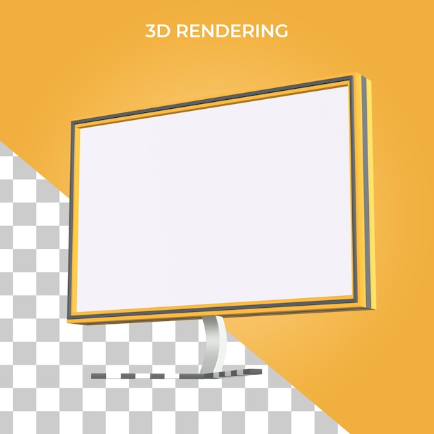 icona del monitor di rendering 3d Psd Premium
