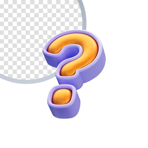 icona del punto interrogativo lucido realistico rendering 3d per una decisione di soluzione e un concetto di problema