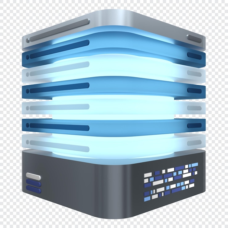 PSD icona del server 3d glowing server computer server 3d render icon cloud computing 3d render
