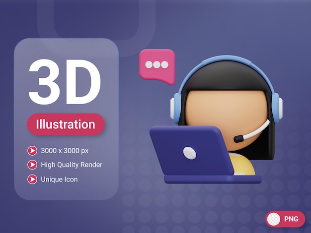 Icona del servizio clienti 3D