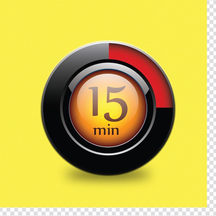 PSD icona del timer di 15 minuti