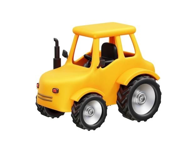 icona del trattore 3d rendering illustration vector