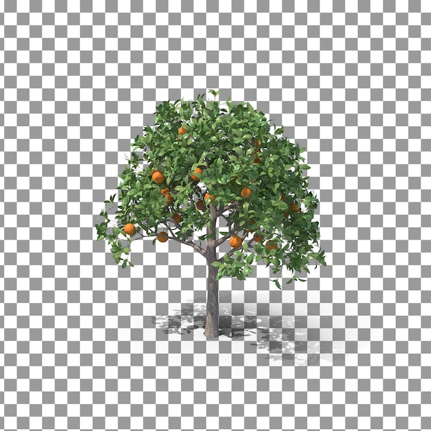 Icona dell'albero PSD 3D su sfondo isolato e trasparente