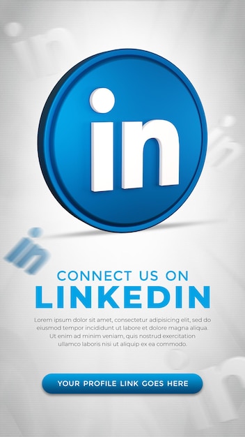 Icona dell'app Linkedin dei social media nel rendering 3D