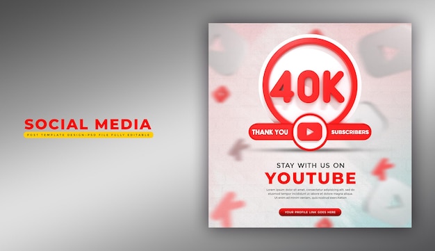 Icona dell'app YouTube dei social media nel rendering 3D