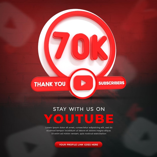 Icona dell'app YouTube dei social media nel rendering 3D