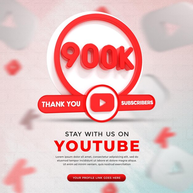 Icona dell'app YouTube dei social media nel rendering 3D
