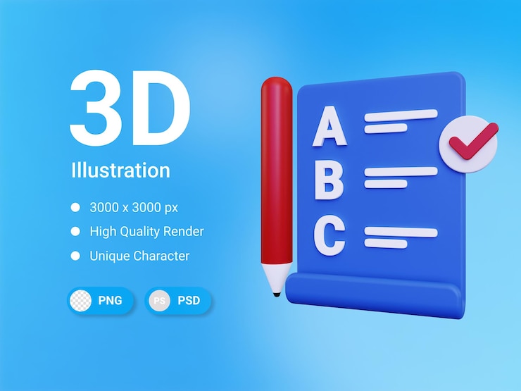PSD icona dell'elenco attività 3d