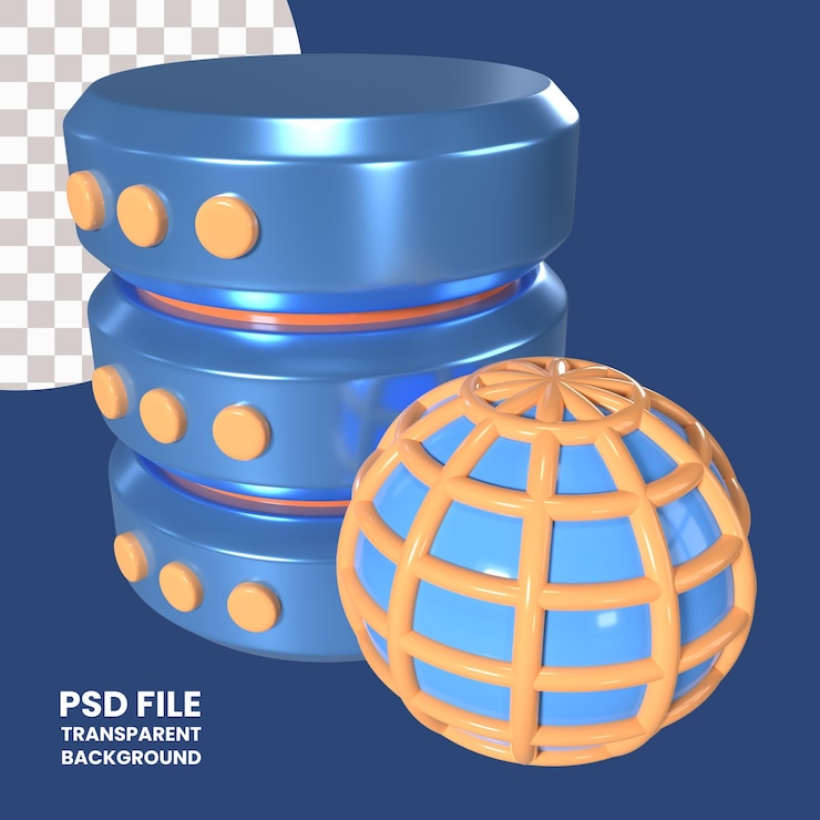 PSD icona dell'illustrazione 3d del database