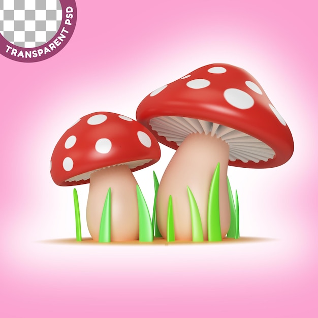 Icona dell'illustrazione 3D del fungo