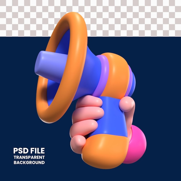 Icona dell'illustrazione 3D dell'altoparlante di promozione