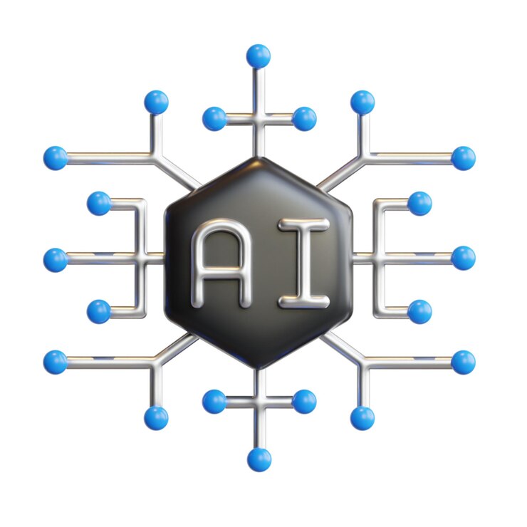 PSD icona dell'illustrazione del rendering di alta qualità del concetto di intelligenza artificiale 3d