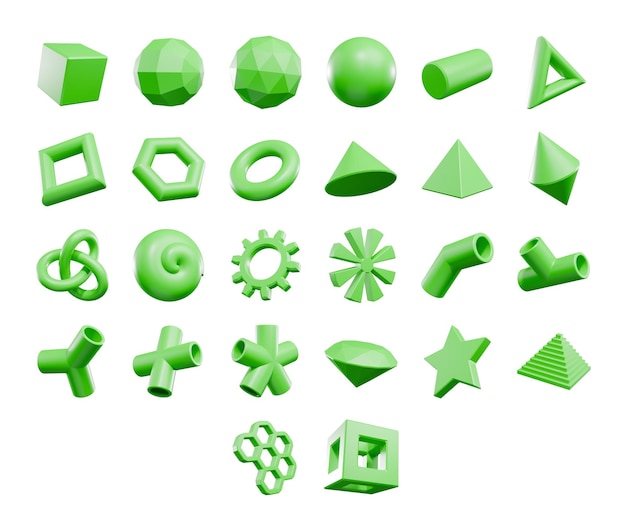 Icona dell'oggetto astratto 3d pack verde