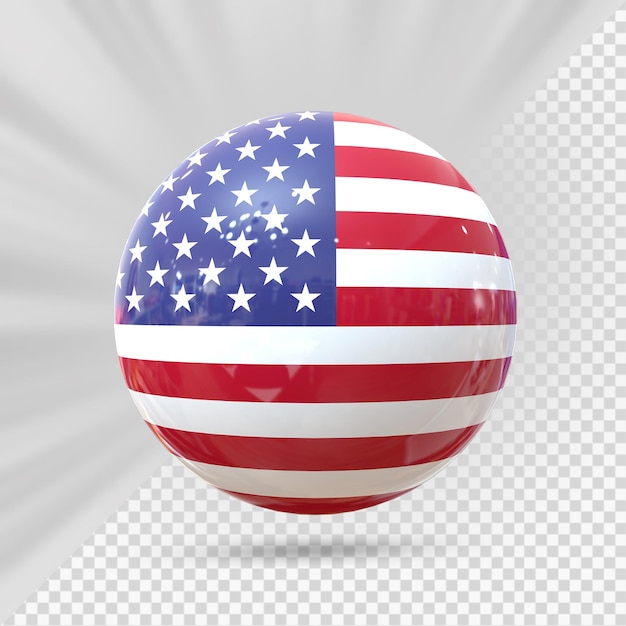 Icona della bandiera degli Stati Uniti 3D Render