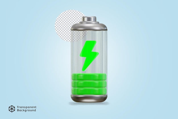 icona della batteria ad alta tensione illustrazione vettoriale di rendering 3D