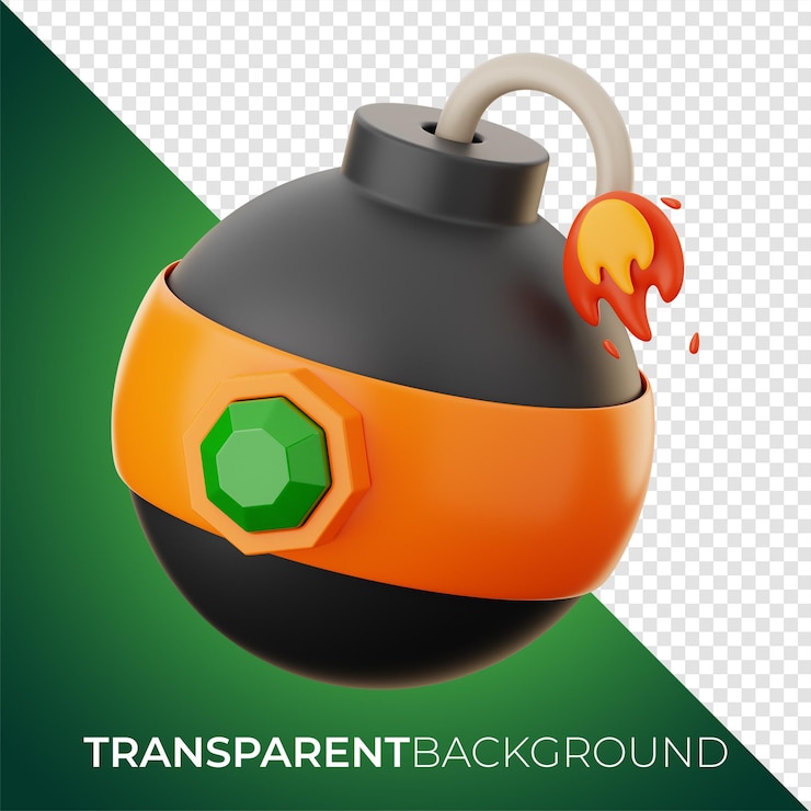 PSD icona della bomba di gioco premium rendering 3d su sfondo isolato png